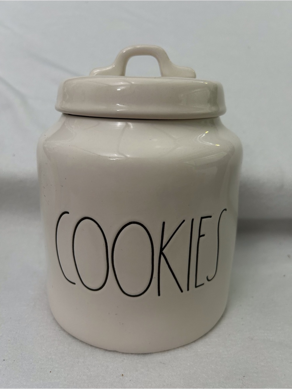 Rae Dunn Cream Ceramic 'Cookies' Canister - Black Lettering